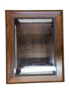 Oak Glass Top Display End Table with Lower Shelf