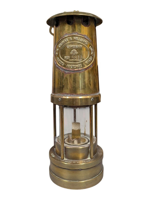 E. Thomas & Williams Cambrian Brass Miners Lamp – 1985 Wales U.K.