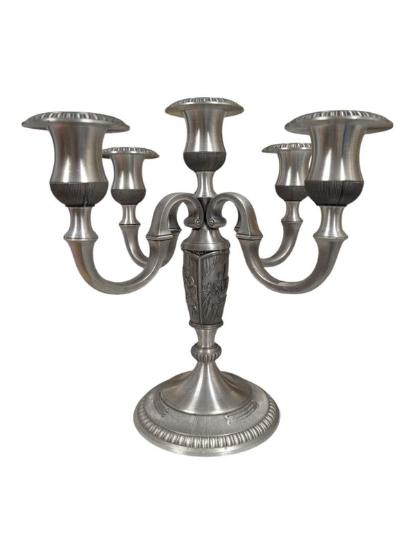 WMF Pewter 5-Arm Candelabra – Rembrandt Series Figural Base