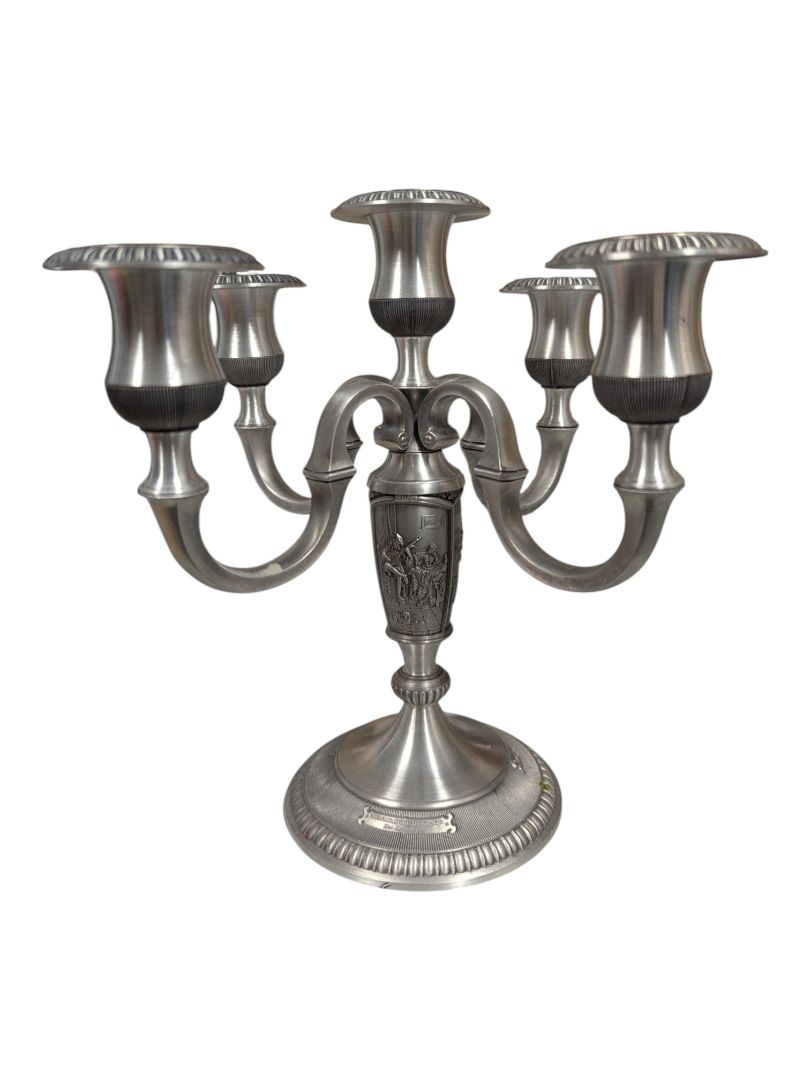 WMF Pewter 5-Arm Candelabra – Rembrandt Series Figural Base
