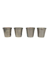 Vintage Metal Nesting Shot Glass Set in Leather Case
