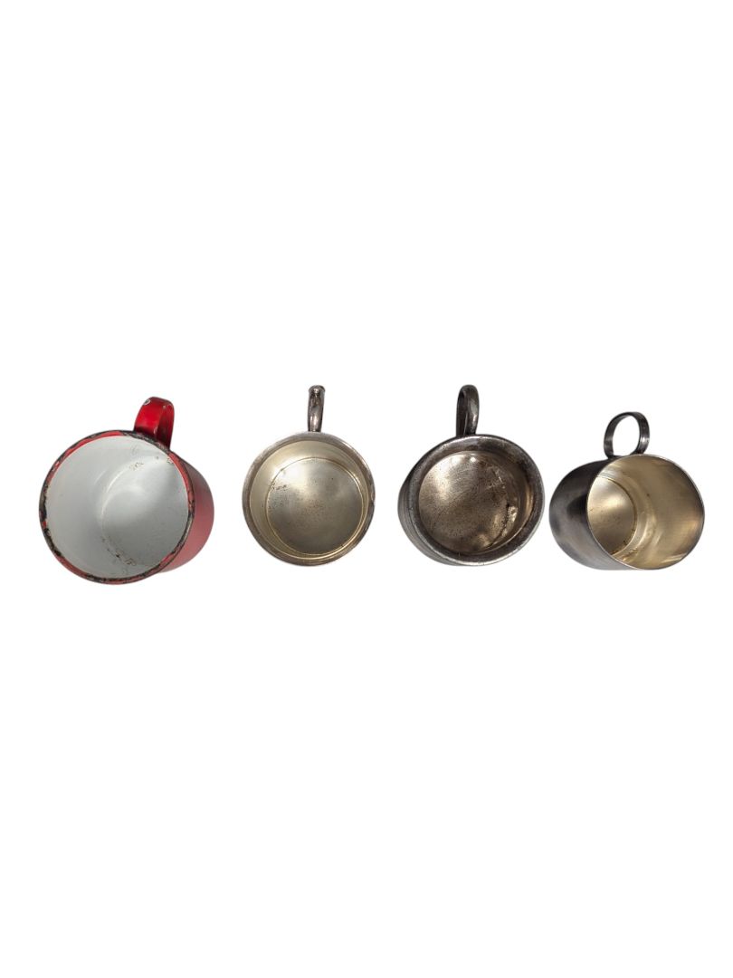 Metal Mug Collection – EPNS, Pewter & Swedish Enamel (4-Piece Lot)