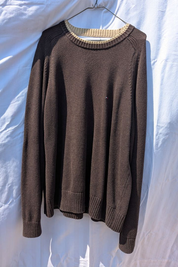 Tommy Hilfiger Men’s Crewneck Knit Sweater – Brown, XXL