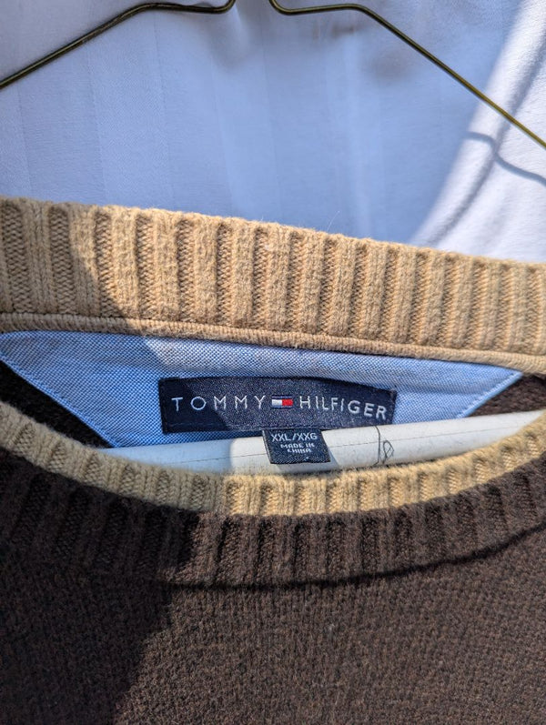 Tommy Hilfiger Men’s Crewneck Knit Sweater – Brown, XXL