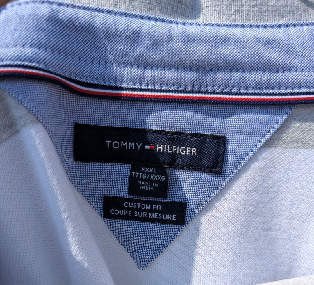 Tommy Hilfiger Custom Fit Striped Polo Shirt White/Grey XXXL