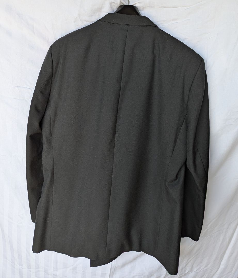 Protocol Double-Breasted Men's Black Blazer Formal Tailored Jacket Size 46