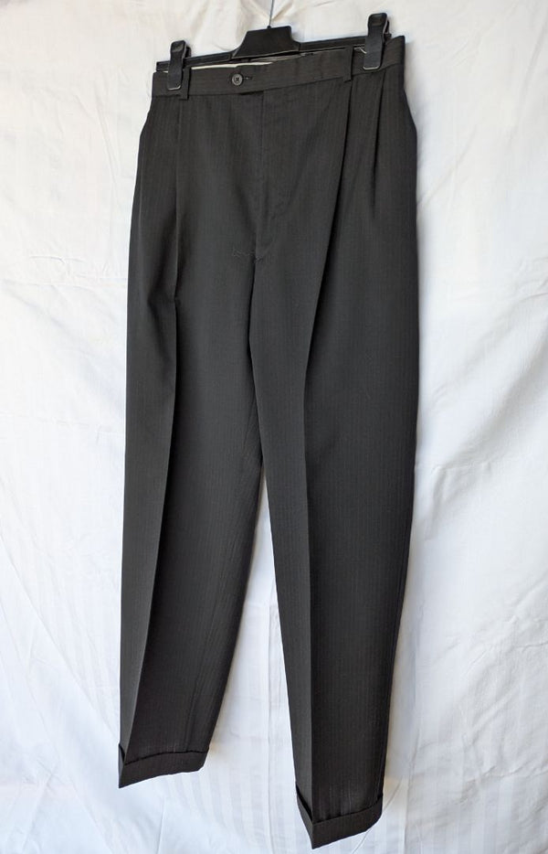 WoolTouch Men's Charcoal Pinstripe 2-Piece Suit Blazer & Dress Pants, Size 46R / 40L
