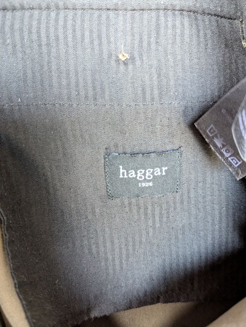 Haggar 1926 Men’s Classic Dress Pants – Taupe/Brown Trousers (40x32)