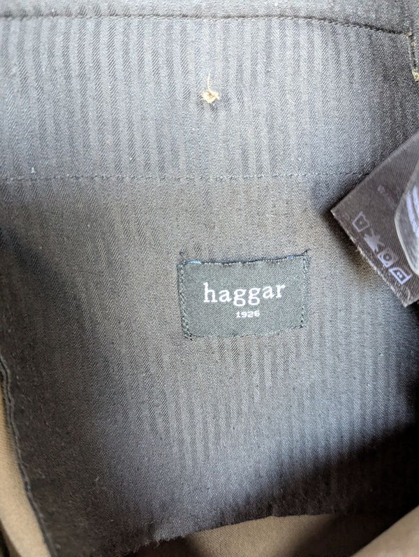 Haggar 1926 Men’s Classic Dress Pants – Taupe/Brown Trousers (40x32)