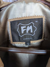FM Canada Tan Leather Button Front Jacket – Size Small