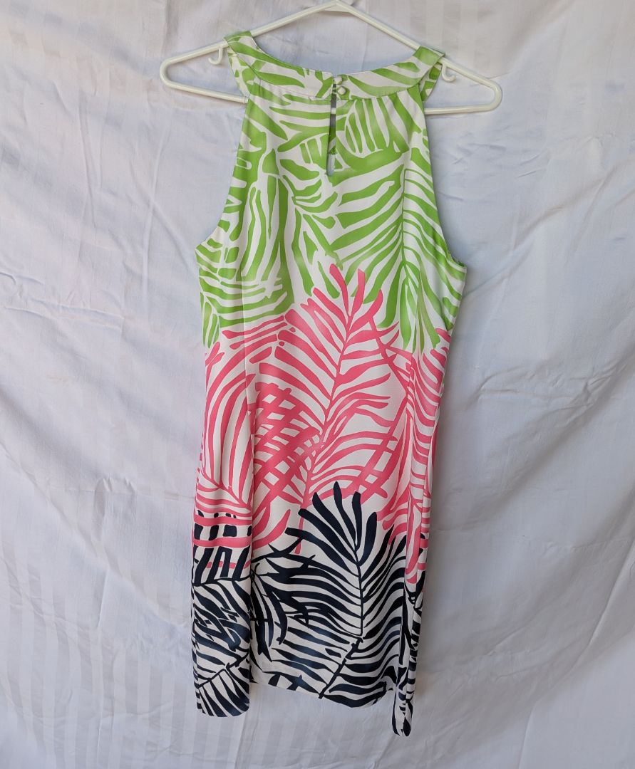 Vineyard Vines by Shep & Ian Tropical Leaf Print Silk Shift Dress – Size 6