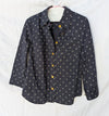 Spanner Navy Anchor Print Button-Up Blouse – Size 8
