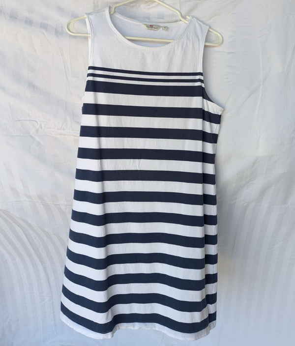 Vineyard Vines Navy & White Striped Sleeveless Shift Dress – Size M