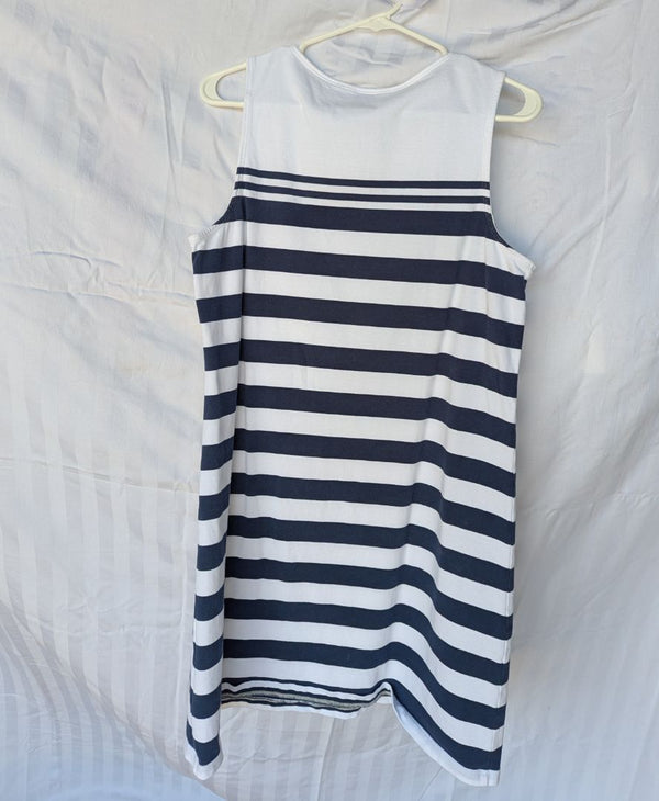 Vineyard Vines Navy & White Striped Sleeveless Shift Dress – Size M