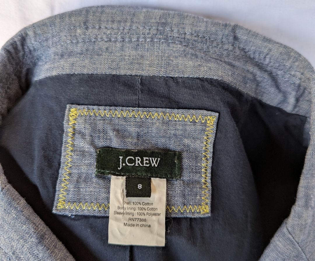 J.Crew Light Blue Cotton Blazer – Women’s Size 8