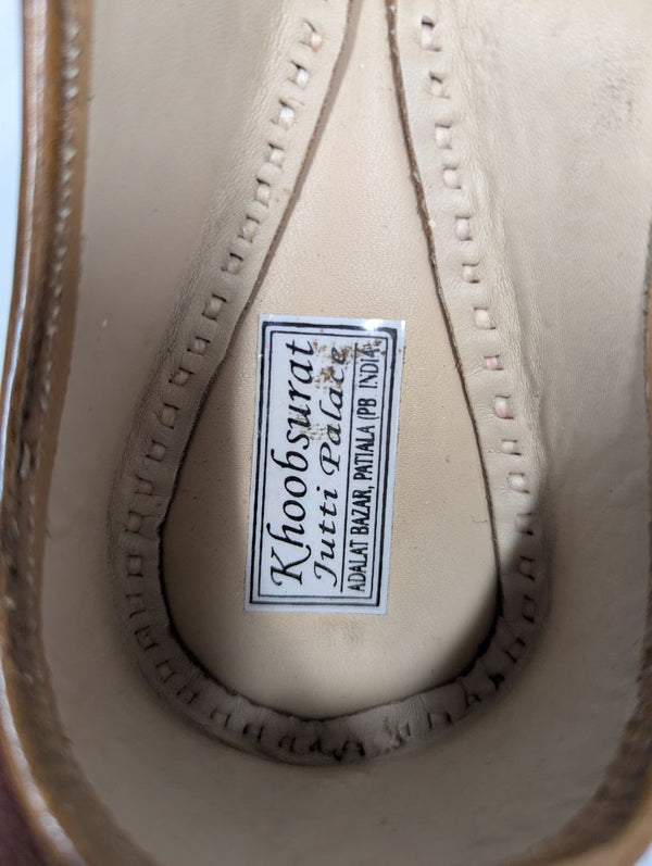 Khoobsurat Jutti Palace Handcrafted Embroidered Leather Jutti Flats – Size 5