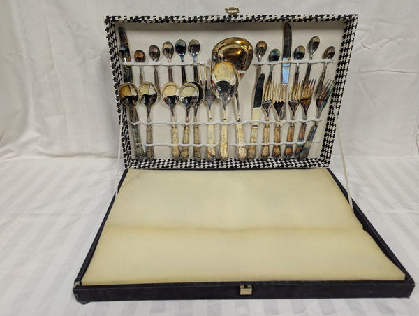 Vintage Italian Silver Plated Cutlery Set in Original Storage Case