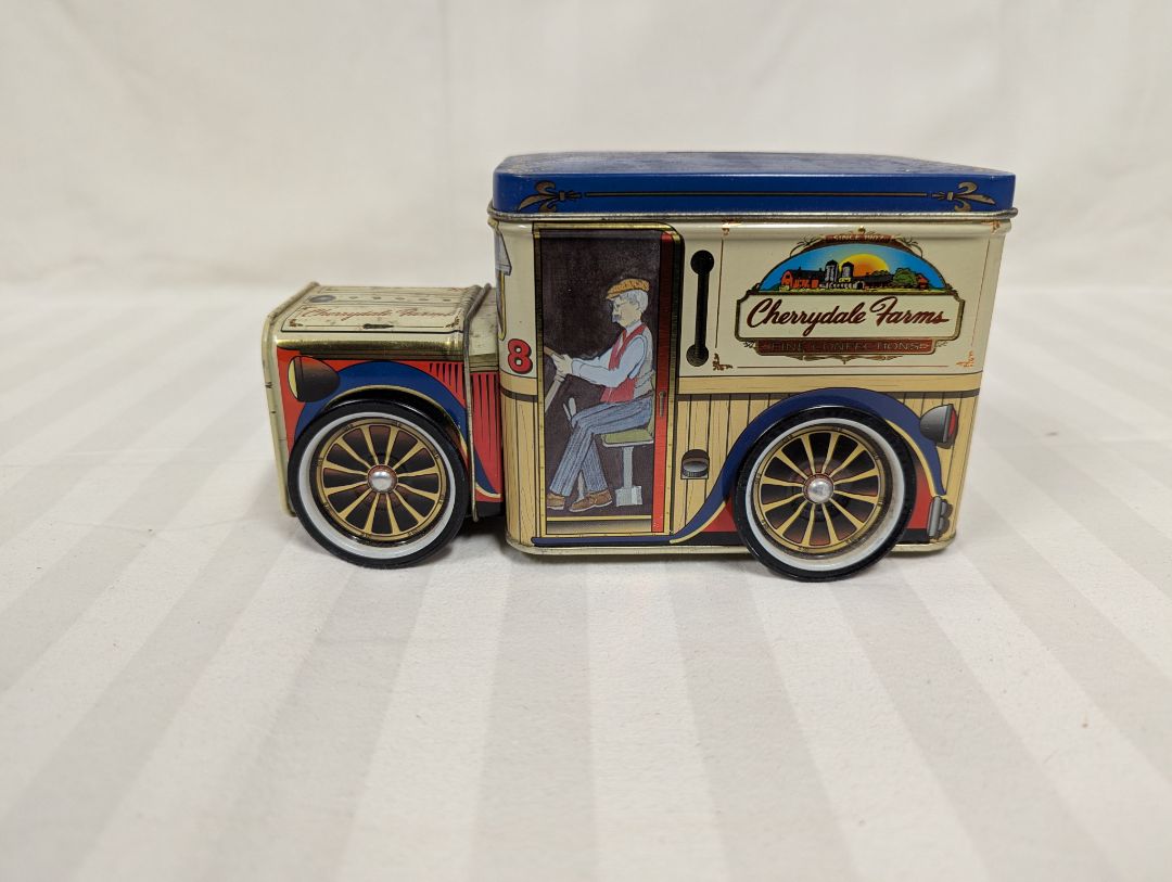 Vintage Cherrydale Farms Delivery Truck Tin Bank