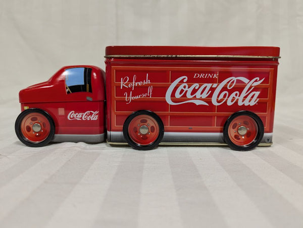 Vintage Coca-Cola Holiday Joy Tin Truck Containers – Set of 2