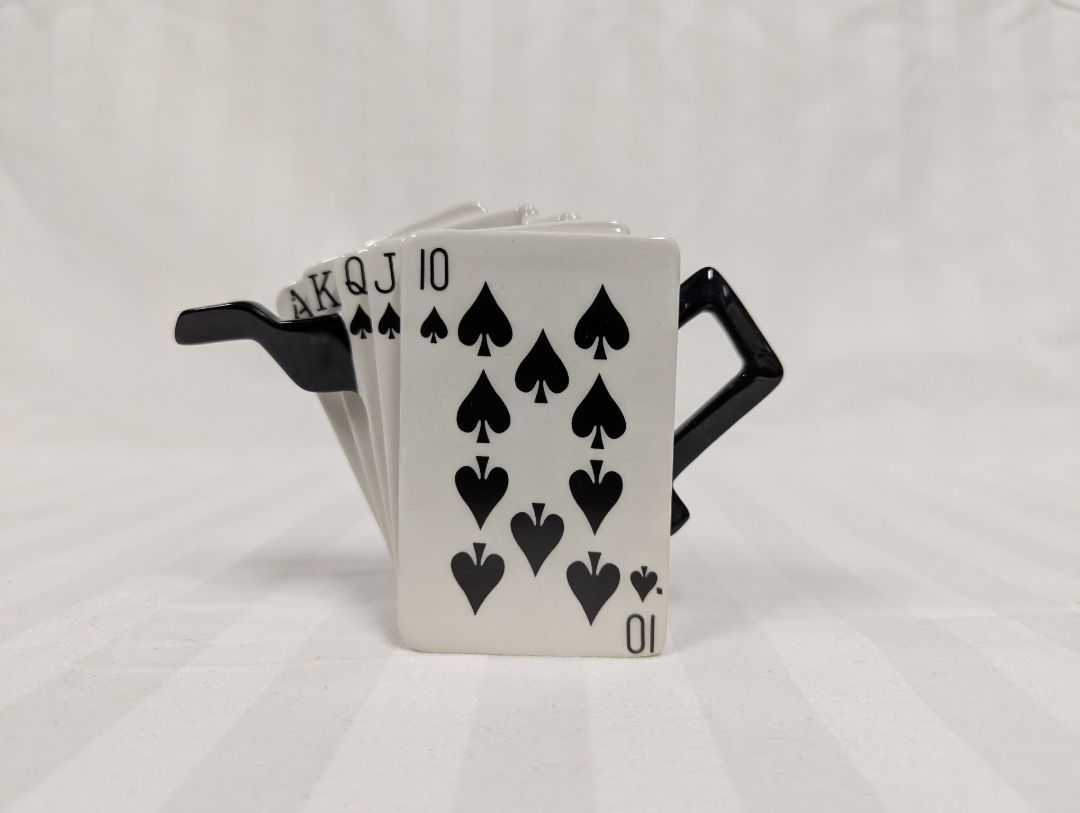 Fitz & Floyd “Gift Gallery” Playing Cards Ceramic Teapot
