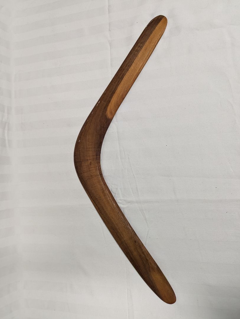 Hand-Carved Wooden Boomerang – Australian Aboriginal Style