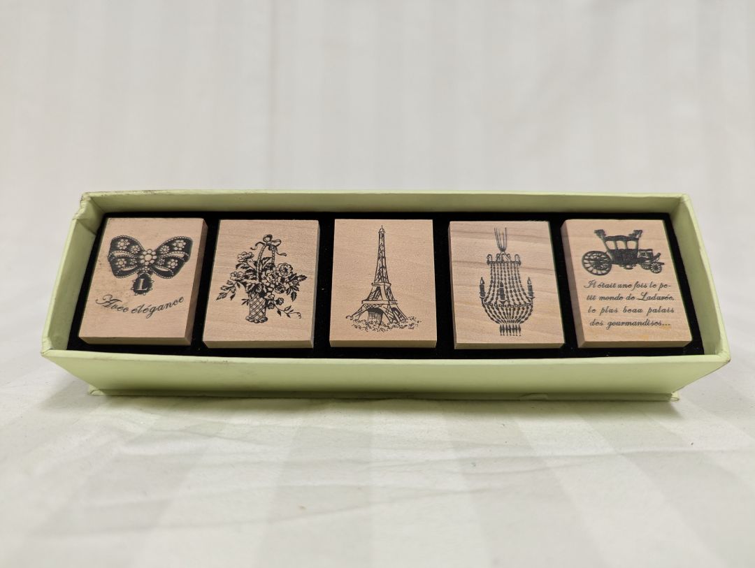 Ladurée Paris Decorative Rubber Stamp Set – 5 Piece Boxed Collection