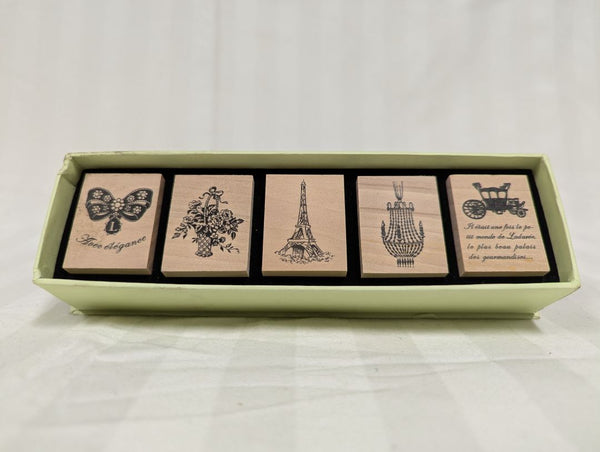 Ladurée Paris Decorative Rubber Stamp Set – 5 Piece Boxed Collection