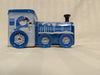 Snowflake Rail Lines Train Tin Container – Winter Snowman Design