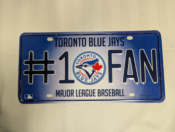 Toronto Blue Jays “#1 Fan” Metal License Plate Sign – MLB Collectables