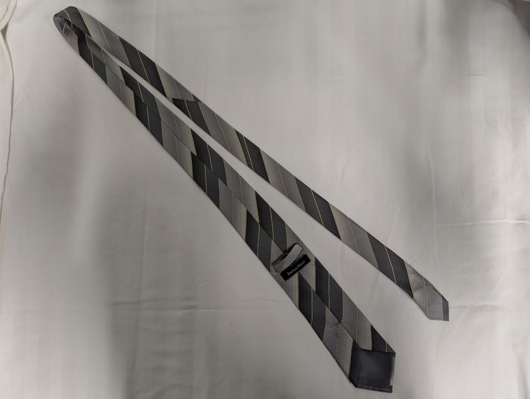 Enrico Ricci Grey & Silver Diagonal Stripe Tie