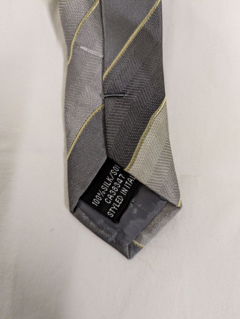 Enrico Ricci Grey & Silver Diagonal Stripe Tie