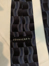John Henry Blue & Black Wave Pattern Silk Tie