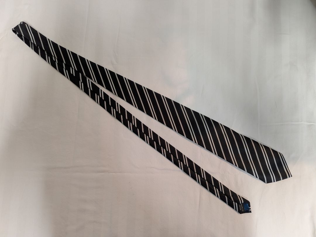 Montebello Black & Silver Striped Italian Silk Tie