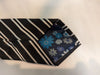 Montebello Black & Silver Striped Italian Silk Tie