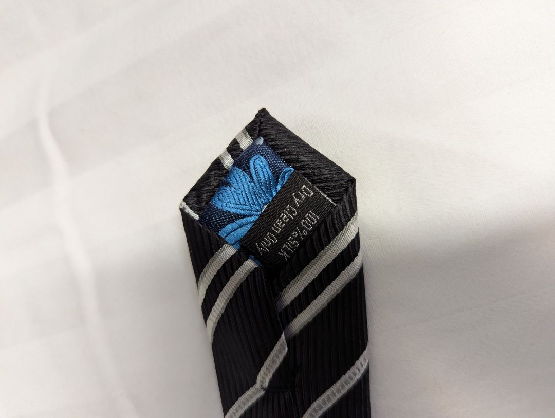 Montebello Black & Silver Striped Italian Silk Tie