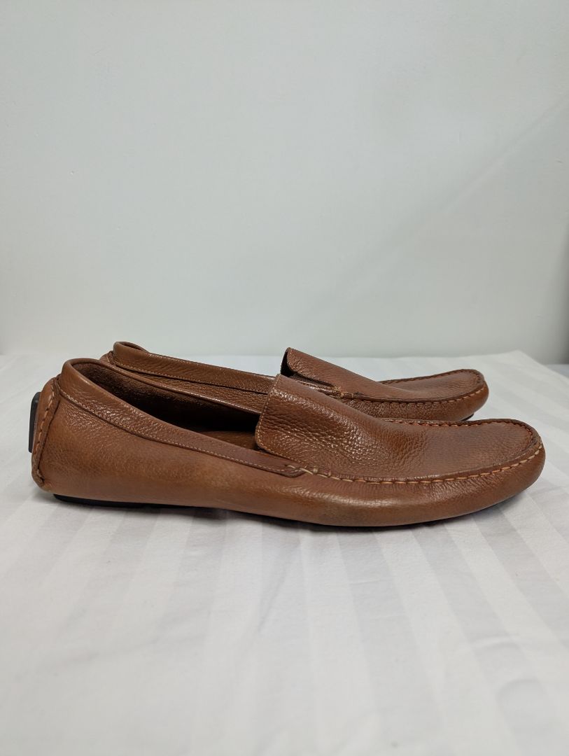 Saks Fifth Avenue Men’s Brown Leather Driving Loafers – Size 12M