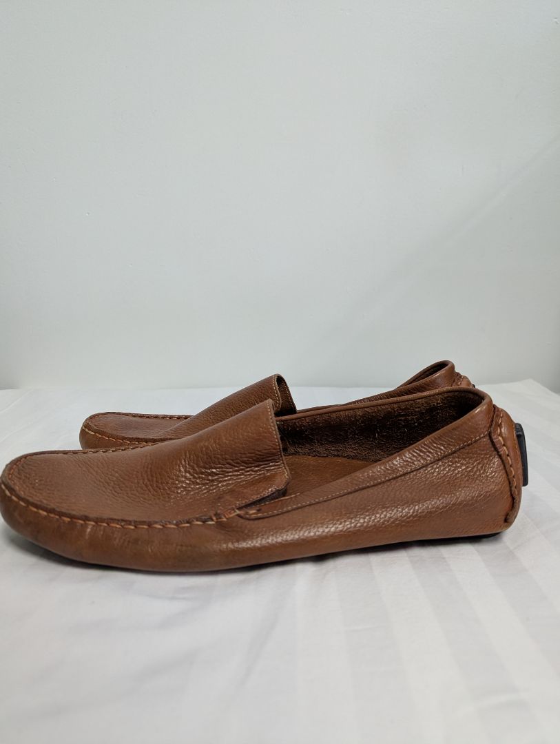 Saks Fifth Avenue Men’s Brown Leather Driving Loafers – Size 12M