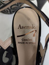 Asensio Comfort Black Patent Mesh Slingback Heels – Size 37