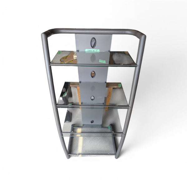 Glass & Metal Media Stand Shelving Unit
