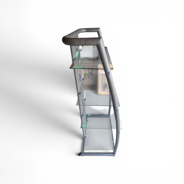 Glass & Metal Media Stand Shelving Unit
