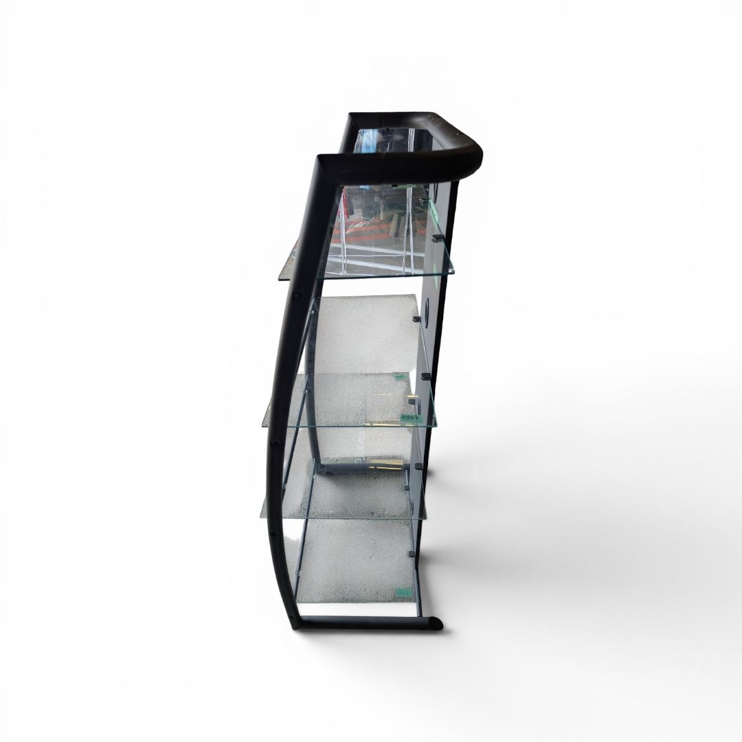 Glass & Metal Media Stand Shelving Unit