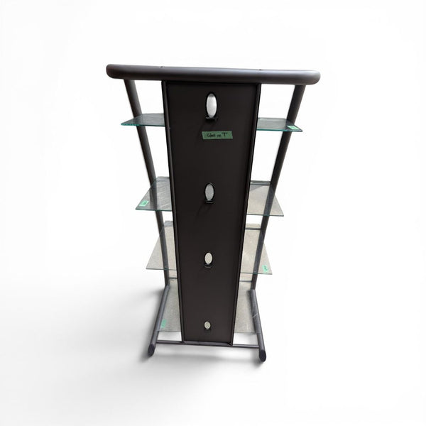 Glass & Metal Media Stand Shelving Unit