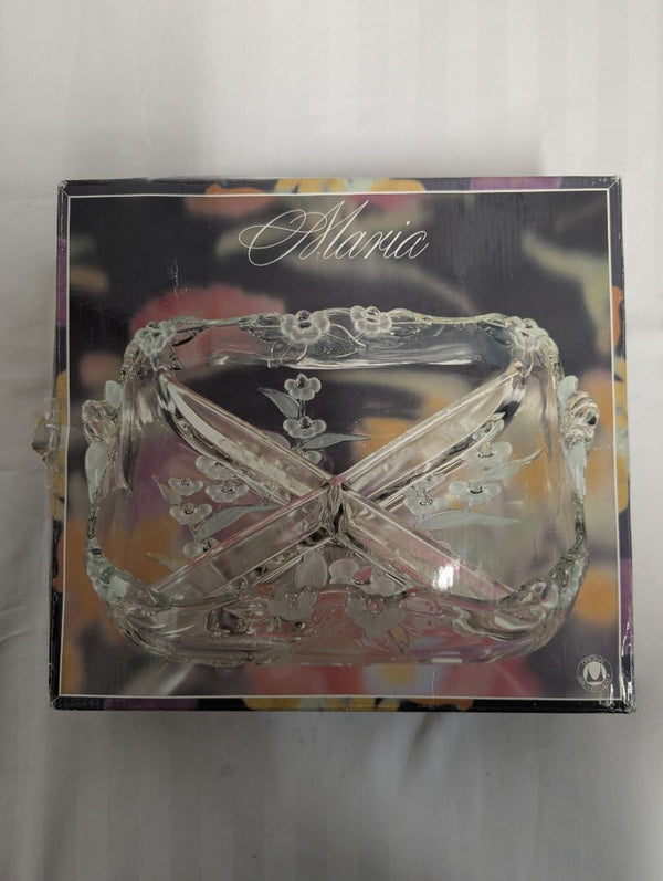 Original Walter-Glas “Annie” Frosted Floral Glass Serving Tray with Box