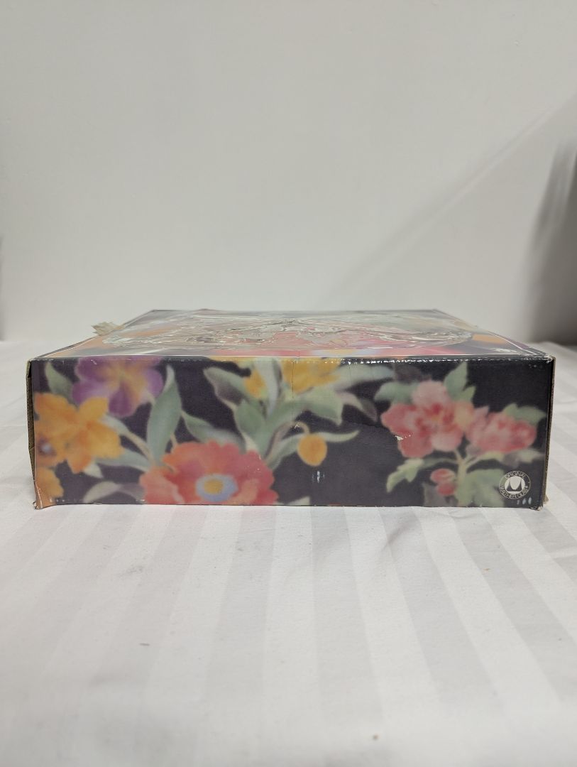 Original Walter-Glas “Annie” Frosted Floral Glass Serving Tray with Box