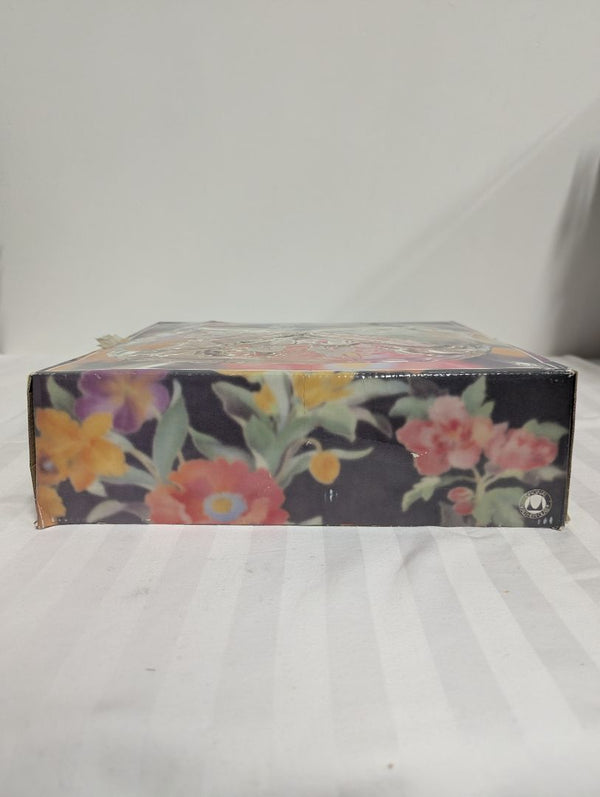Original Walter-Glas “Annie” Frosted Floral Glass Serving Tray with Box