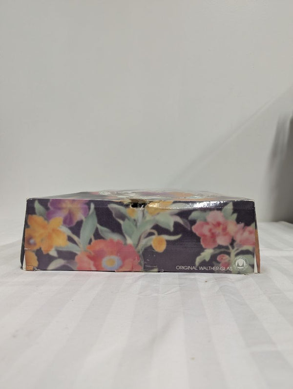 Original Walter-Glas “Annie” Frosted Floral Glass Serving Tray with Box