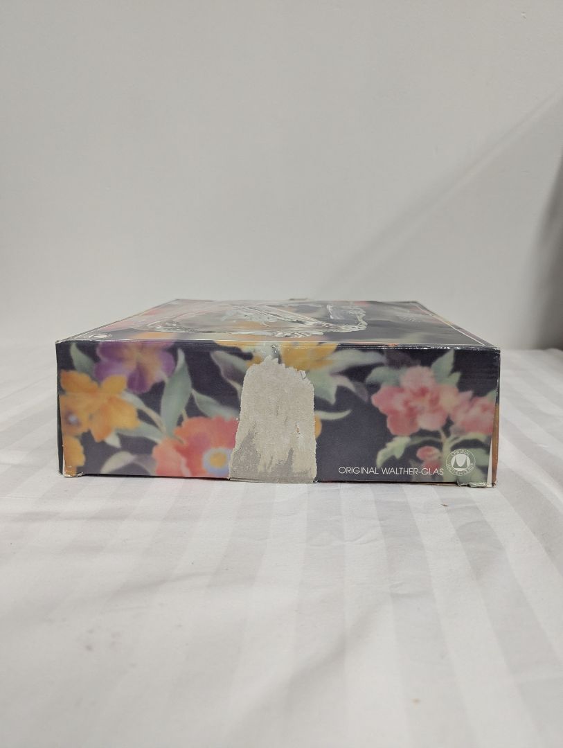 Original Walter-Glas “Annie” Frosted Floral Glass Serving Tray with Box