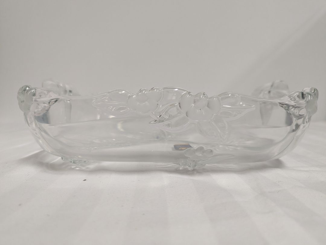 Original Walter-Glas “Annie” Frosted Floral Glass Serving Tray with Box