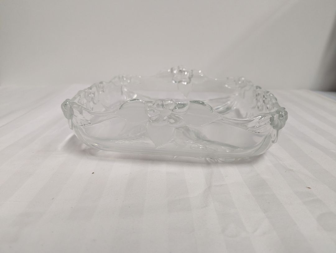 Original Walter-Glas “Annie” Frosted Floral Glass Serving Tray with Box