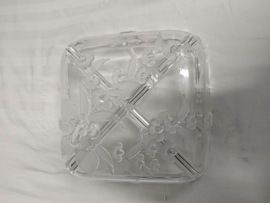 Original Walter-Glas “Annie” Frosted Floral Glass Serving Tray with Box